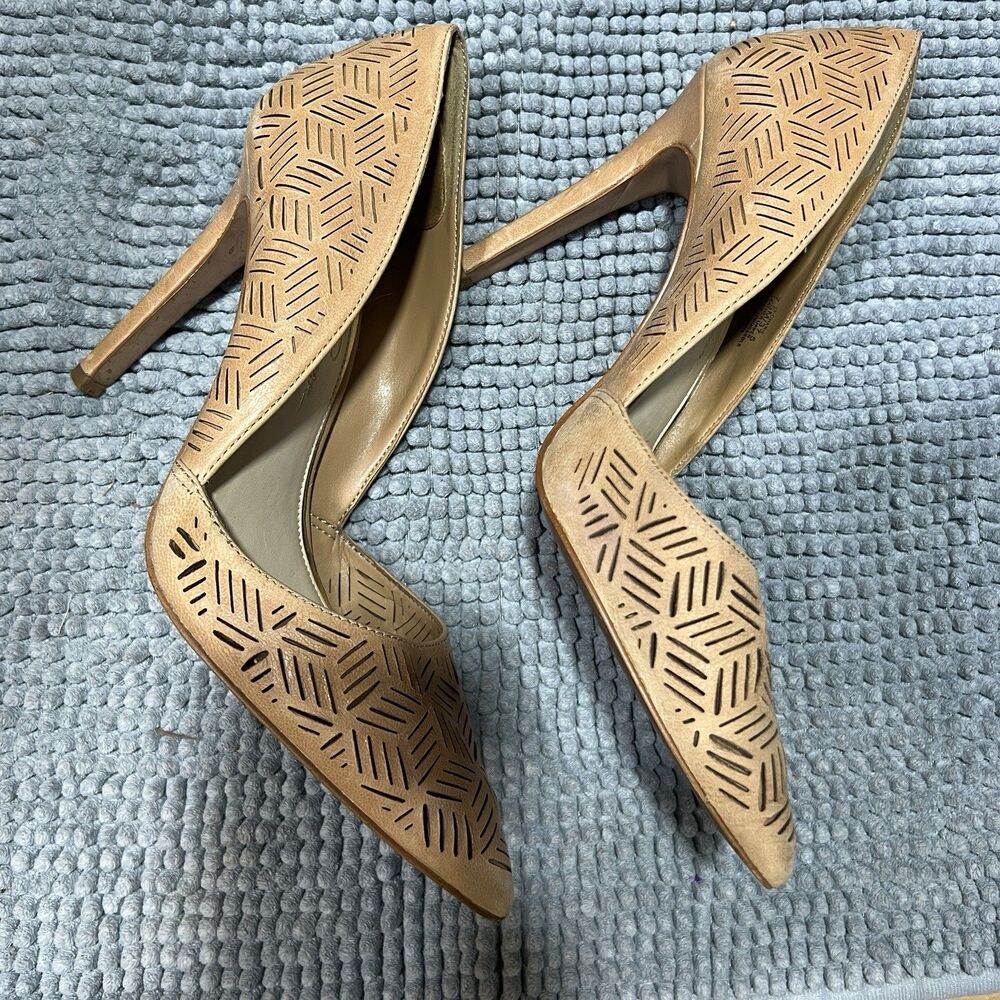 Jessica Simpson Charie D’Orsay Pumps 7.5M Laser Cut Tan / Neutral Heels - Picture 8 of 11